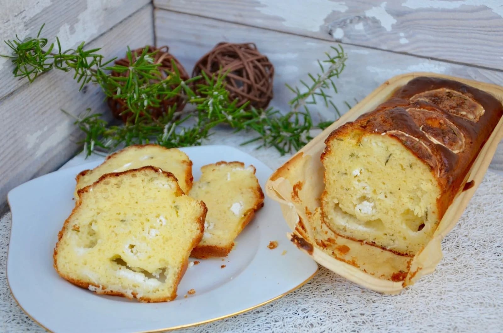 Goat Cheese, Honey and Rosemary Cake